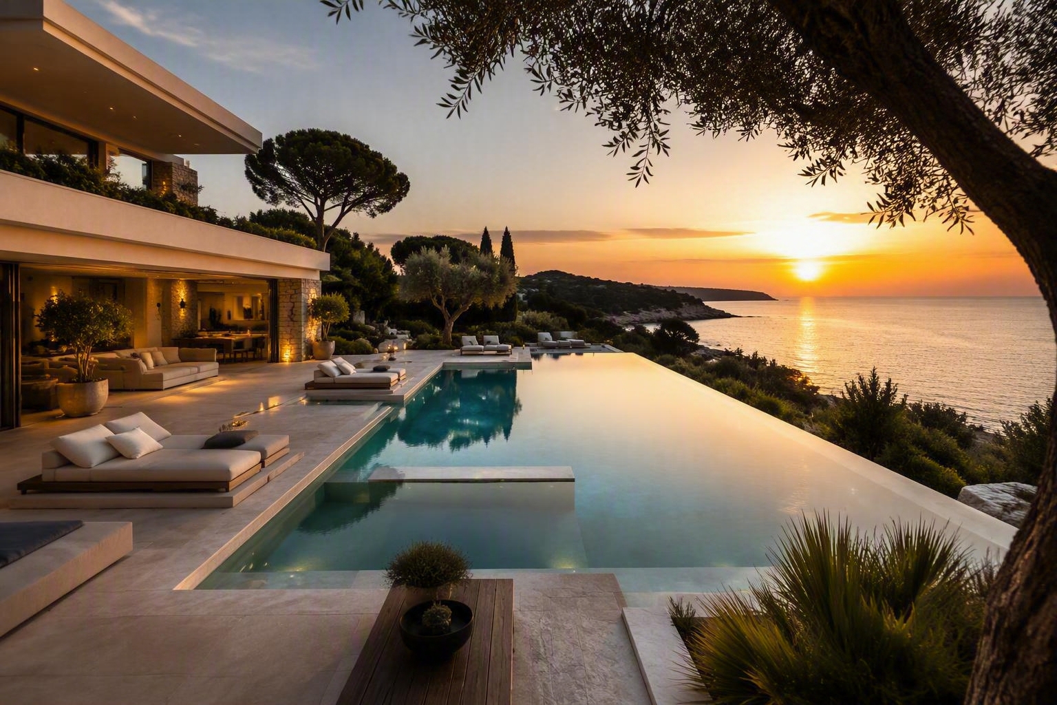 Piscine contemporaine sur la Côte d’Azur